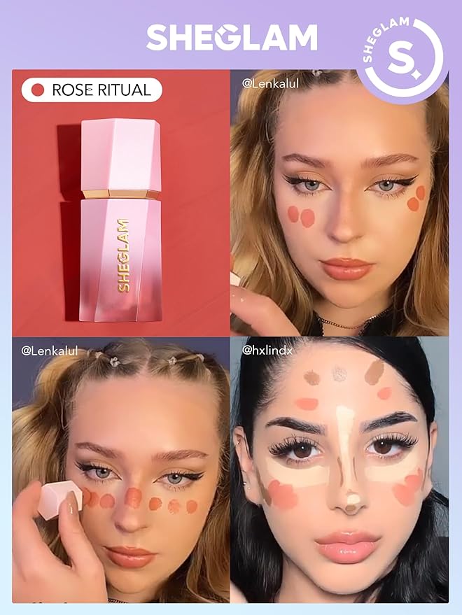 SHEGLAM Liquid Blush Makeup for Cheeks Matte Finish - Rose Ritual-BrightBean Baby