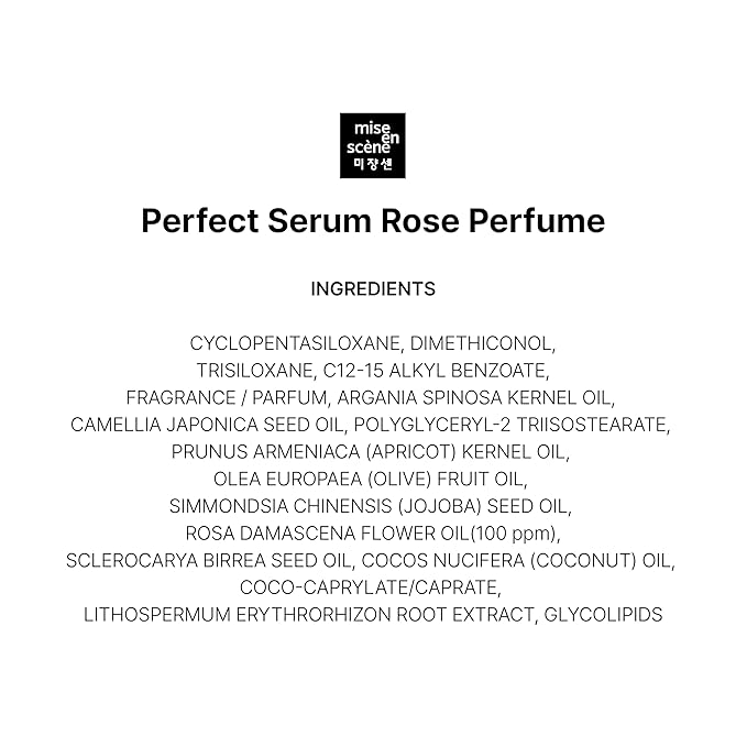 Mise En Scene Perfect Rose Perfume Serum - Korean Hair Essence with Rose Scent, Argan Oil for Damaged Hair Care, 2.70 fl. Oz-BrightBean Baby
