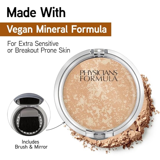 Physicians Formula Mineral Wear Talc-Free Face Powder, Light Coverage Mineral Makeup for Sensitive Skin – Buff Beige-BrightBean Baby