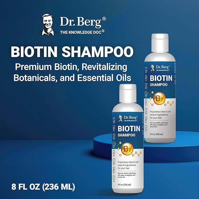Dr. Berg Biotin Shampoo for Men & Women (Improved High-Performance Formula) - Independently Tested & Certified Paraben- Sulfate- & Silicone-Free - Infused w/Biotin, Argan Oil & Botanicals - 8 Fl oz-BrightBean Baby