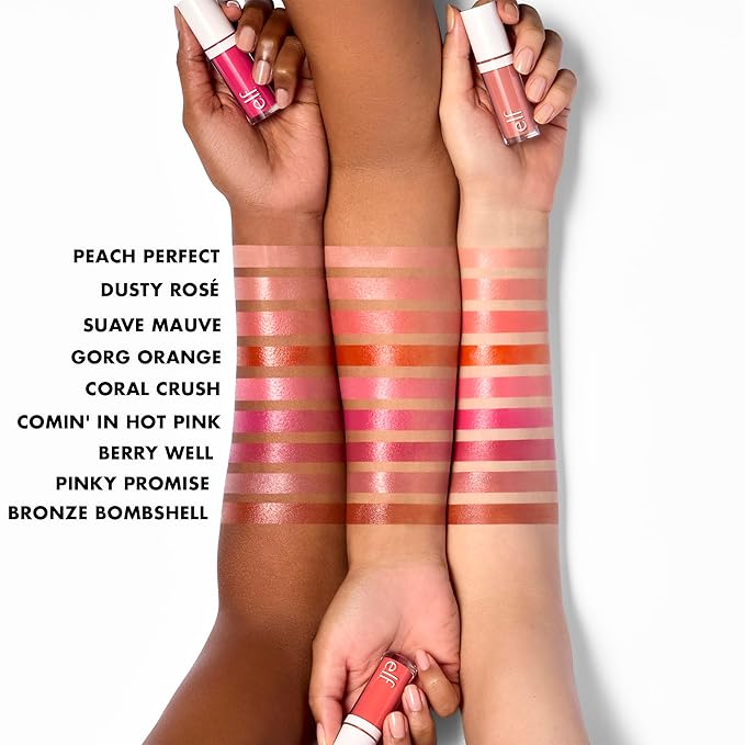e.l.f. Camo Liquid Blush, Long-lasting Liquid Blush For High-pigment Color, Creates A Soft, Dewy Finish, Vegan & Cruelty-free, Pinky Promise