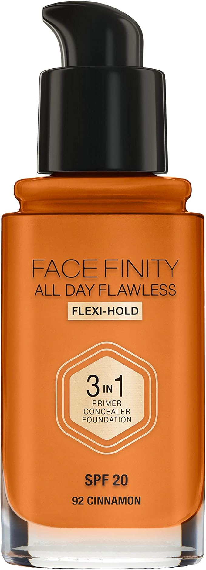 Max Factor Facefinity 3-in-1 All Day Flawless Foundation SPF 20#092 Cinnamon 7.05 Ounce-BrightBean Baby