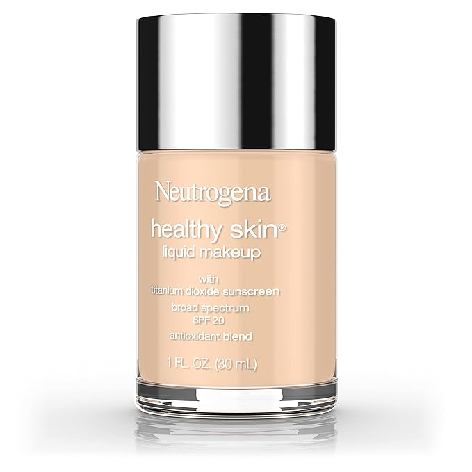 Neutrogena Healthy Skin Liquid Makeup Foundation, Broad Spectrum SPF 20 Sunscreen, Lightweight & Flawless Coverage Foundation with Antioxidant Vitamin E & Feverfew, Natural Beige, 1 fl. oz (Pack of 2)-BrightBean Baby