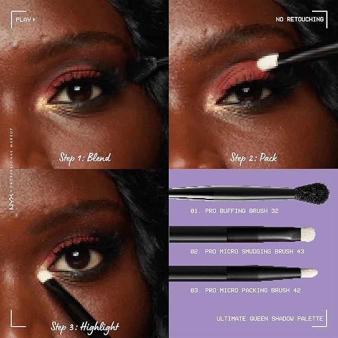 NYX PROFESSIONAL MAKEUP Ultimate Shadow Palette, Eyeshadow Palette - Ultimate Queen-BrightBean Baby