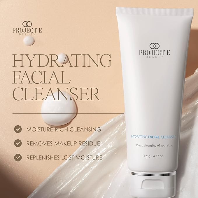 Project E Beauty Hydrating Facial Cleanser Gentle Cleansing | Removes Dirt, Oil & Makeup | Moisturizes & Hydrates | Brightens Complexion | Non-Foaming Formula | For All Skin Types | 125g-BrightBean Baby