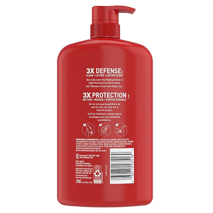 Old Spice Body Wash for Men, 3X Defense, 24/7 Shower Fresh with Long Lasting Lather, NightPanther Scent, 33.4 fl oz (Pack of 4)-BrightBean Baby