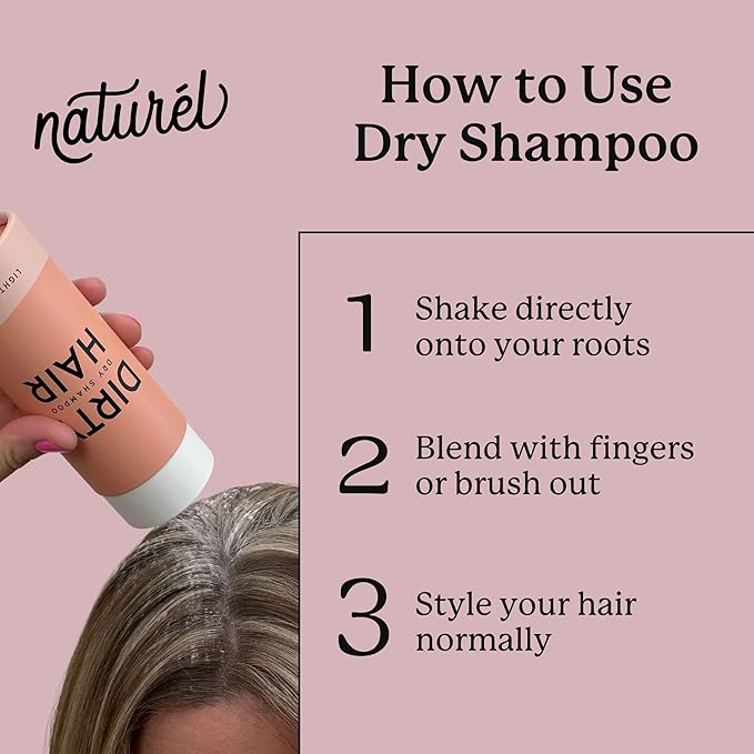 Naturel Dry Shampoo Volumizing Powder for Light and Dark Hair | Non-Aerosol, Made in USA, No Benzene, Vegan, Talc and Aluminum Free | Grapefruit Essential Oil | 2.6 OZ Plastic-Free Packaging-BrightBean Baby