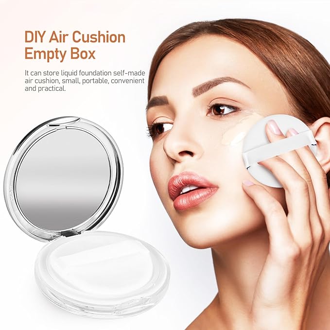 Beaupretty 2 Pieces Loose Powder Container with Puff Loose Powder Compact Case Empty Powder Case Reusable Plastic Empty Powder Case with Mirror (0.1/0.7 oz)-BrightBean Baby