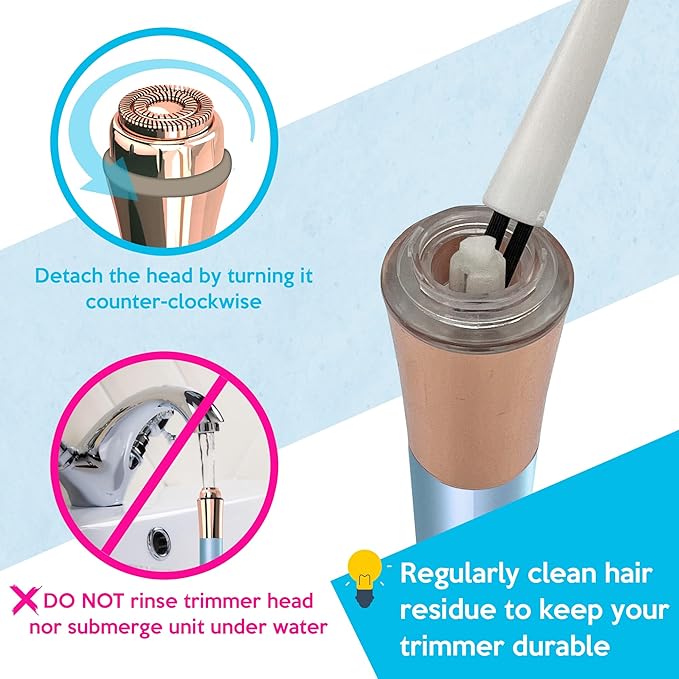 Flawless Facial Hair Remover for Women Painless Electric Razor Epilator Trimmer Shaver with 18K Gold-Plated, 16mm Dual Ring Floating Head, USB Rechargeable, 360° LED for Face Lip Hair Removal-BrightBean Baby