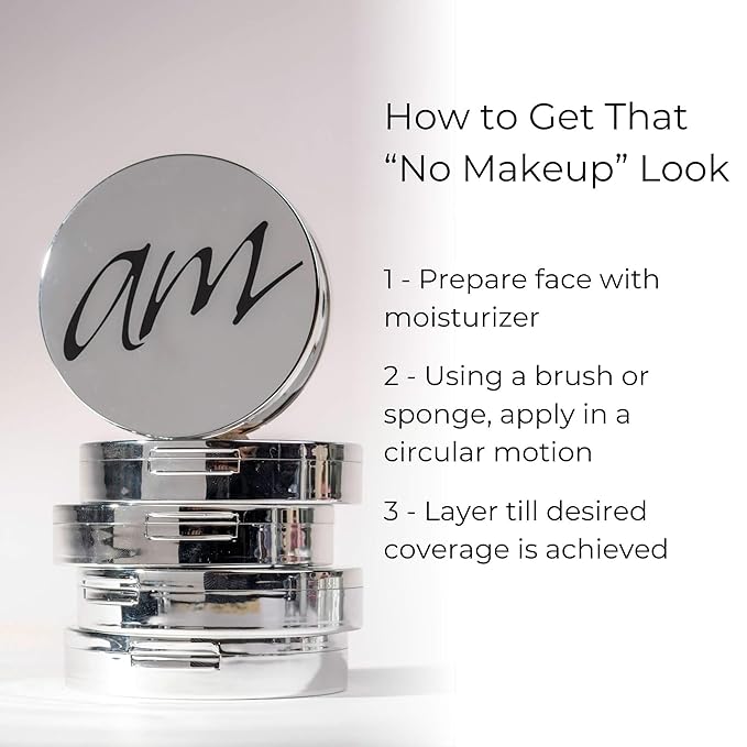 4-in-1 Pressed Foundation Powder with Natural SPF, Concealer & Finishing Powder, Medium to Full Coverage Foundation, Mineral-Based Powder (Halle, .35 oz)-BrightBean Baby