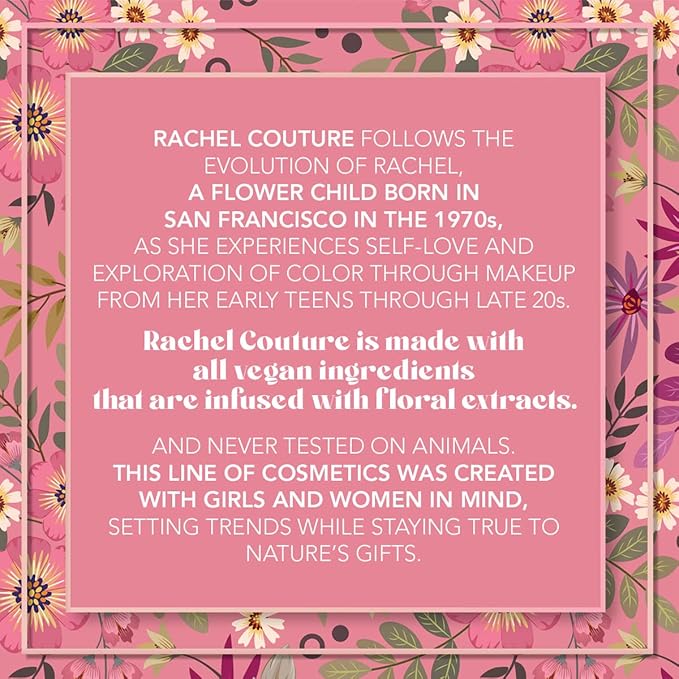 Rachel Couture Get the Look Eye & Lip Makeup Kit with Eyeshadow Palette, Eyeliner Pencil, & Eyelid Primer | Infused with Daisy Extract | Vegan & Cruelty-Free-BrightBean Baby