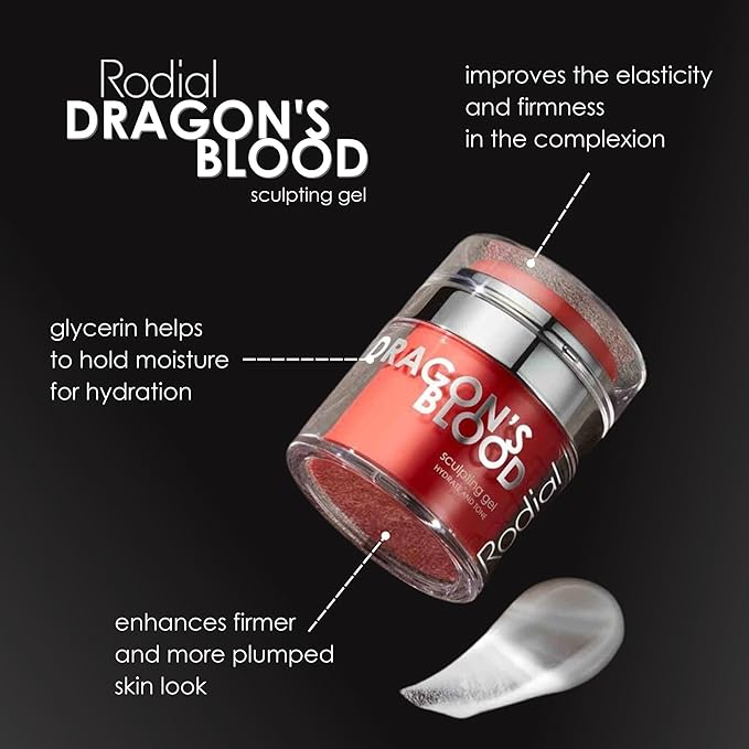 Rodial Dragon's Blood Sculpting Gel 1.7 fl oz - Rejuvenating, Ultra-Hydrating Face Cream - Refreshing Gel/Cream Formula - Triple Action Collagen Formula for a Firmer, Tighter and Smoother Skin Look-BrightBean Baby