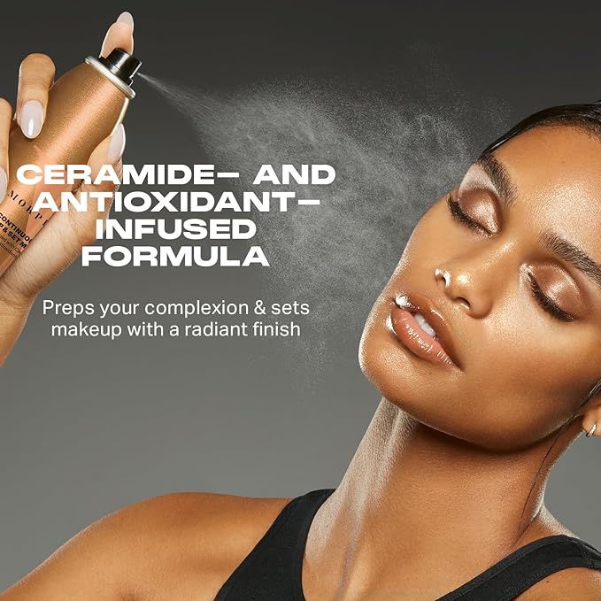 Morphe Mini Continuous Prep & Set Setting Spray - Travel Size Setting Spray for Makeup - Micro-Fine Face Mist Enriched with Ceramides to Help Hydrate, Nourish & Strengthen Skin Barrier (1.3 oz)-BrightBean Baby