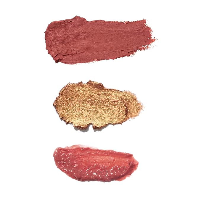 ATTITUDE Happy Berry Makeup Trio Set, EWG Verified, Titanium Dioxide-Free, Plastic-free, Plant and Mineral-Based Ingredients, Vegan and Cruelty-free Beauty Products, Set of 3 Makeup Sticks-BrightBean Baby