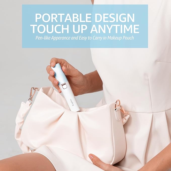 Facial Hair Removal for Women: 2 in 1 Electric Hair Removal Device for Chin Upper Lip Peach Fuzz & Rechargeable Eyebrow Trimmer for Shape Brows with Light (Blue)-BrightBean Baby