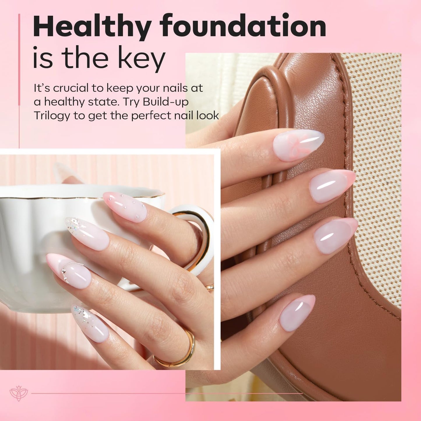 modelones Nail Dehydrator and Primer with Builder Nail Gel, 3Pcs Cover Nude Pink LED Gel Builder Polish Base Coat Prep Dehydrate & Bond Primer for Apex Building Thickening 10ml Home DIY Salon-BrightBean Baby