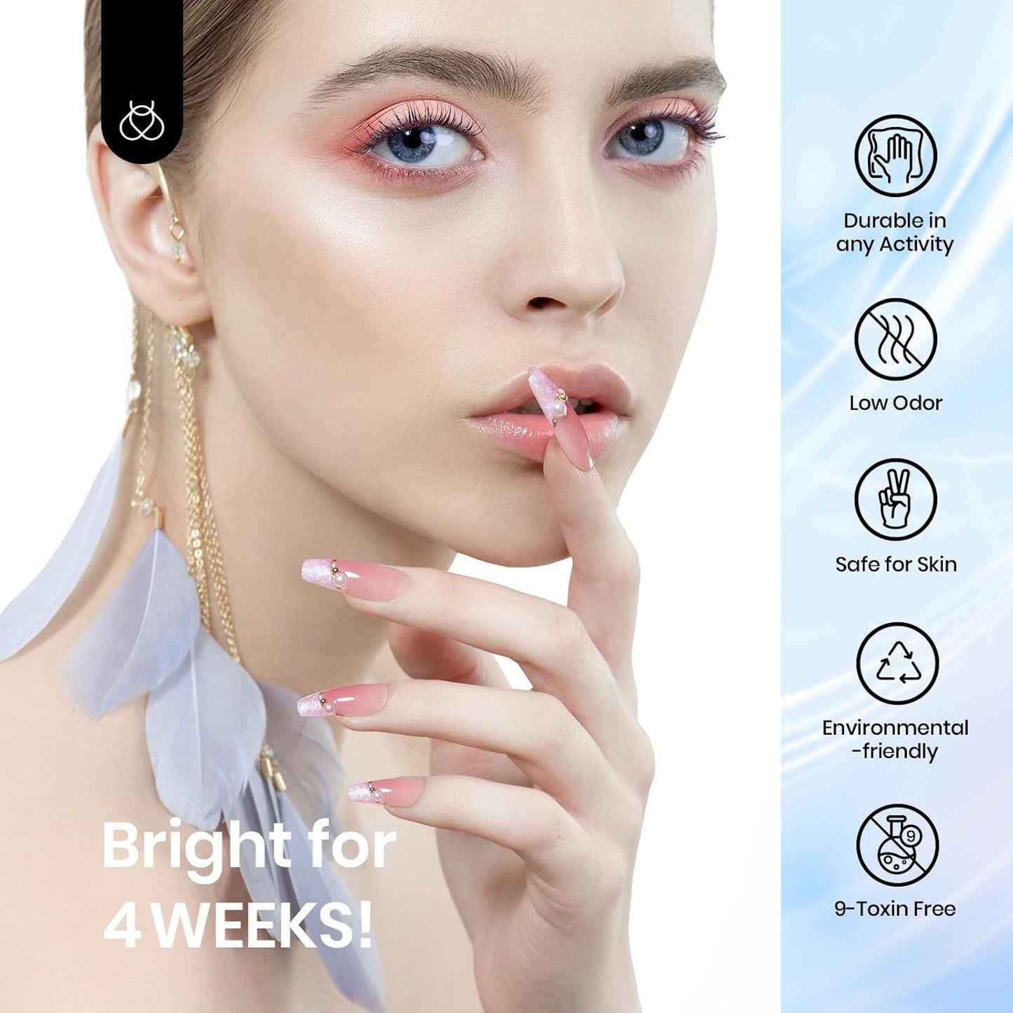 Beetles Pearl Gel Nail Polish - Swirling Clouds 15ML Pearl White Gel Polish Shimmer Mermaid Iridescent Pearlescent Nail Polish Soak Off Uv LED Lamp Need Manicure Salon DIY Nail Art Gift for Women-BrightBean Baby