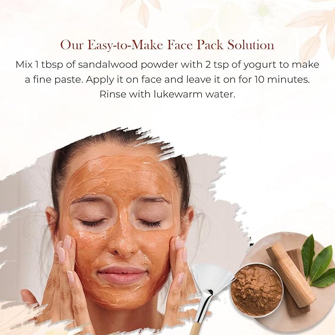 100% Natural Sandalwood Powder | (3.5 Oz) Chandan Powder for Women & Men | Herbal Sandalwood Powder for Face & Skin | Ayurvedic Face Pack for Glowing Skin, Tan Removal Mask & Natural Face Pack-BrightBean Baby
