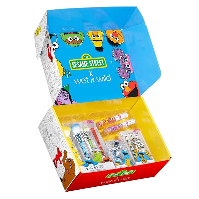 wet n wild Sesame Street Limited Edition PR Box - Makeup Set with Versatile Brushes, Vibrant Buildable & Blendable Palettes & Lip Glosses for Unique Looks, Cruelty-Free & Vegan-BrightBean Baby