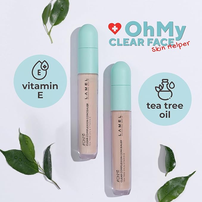 LAMEL OH my Clear Face Concealer - Vitamin E & Tea Tree Extract - Skin Care, Moisturizing & Waterproof - Anti-Aging Formula - Brightening & Protection, 405-0,23 fl.oz-BrightBean Baby