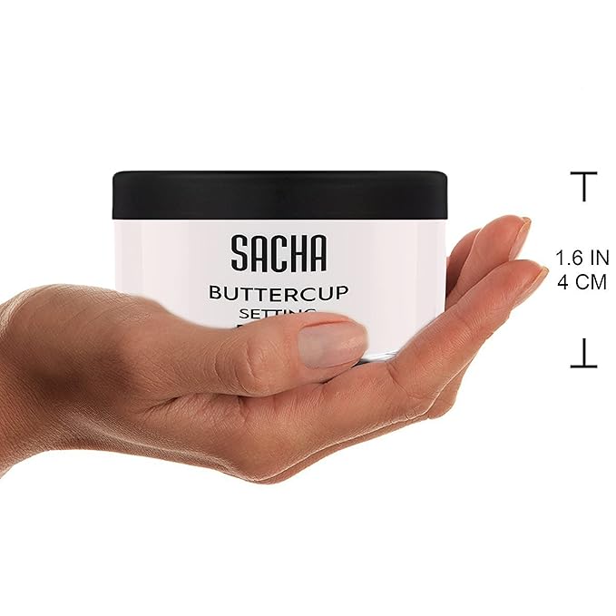 Sacha BUTTERCUP No Color Setting Powder Makeup 1.75 Oz. Translucent Setting Powder for Oily Skin Finishing Powder Loose Powder Makeup Blurring Powder Blurs Fine Lines and Pores For All Skin Tones-BrightBean Baby