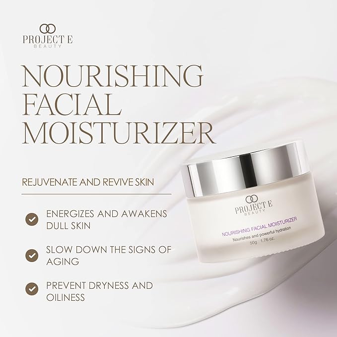 Project E Beauty Nourishing Facial Moisturizer Anti-Aging Skincare| Daily Hydration | For Face And Neck | Smooths & Softens Skin | Reduces Wrinkles & Fine Lines | For Day & Night Use | 50g-BrightBean Baby