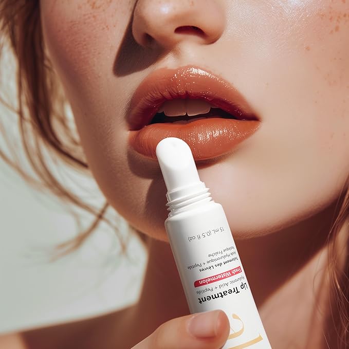 Alfie Hyaluronic Acid Lip Booster -Watermelon Flavor -15ml/0.5 Fl. Oz -Peptide Lip Treatment -Lip Plumper & Filler -Lip Serum & Moisturizer -Lip Volume Hydrating Treatment -Vegan Friendly, Non-Toxic-BrightBean Baby