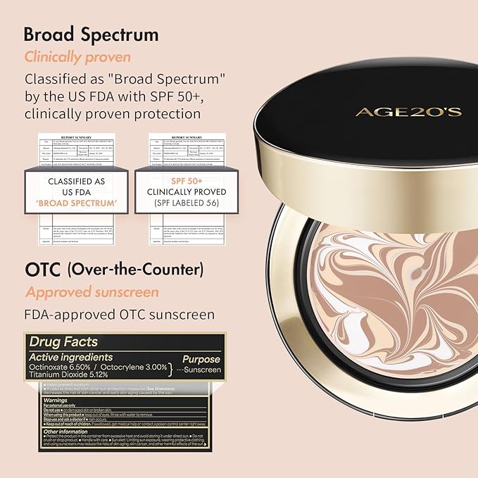 AGE20'S Signature Essence Pact SPF 50+ | Pack of 2 | 13 Ivory | Cream Foundation, Dewy Finish, Natural Coverage | Korean Cushion Foundation-BrightBean Baby