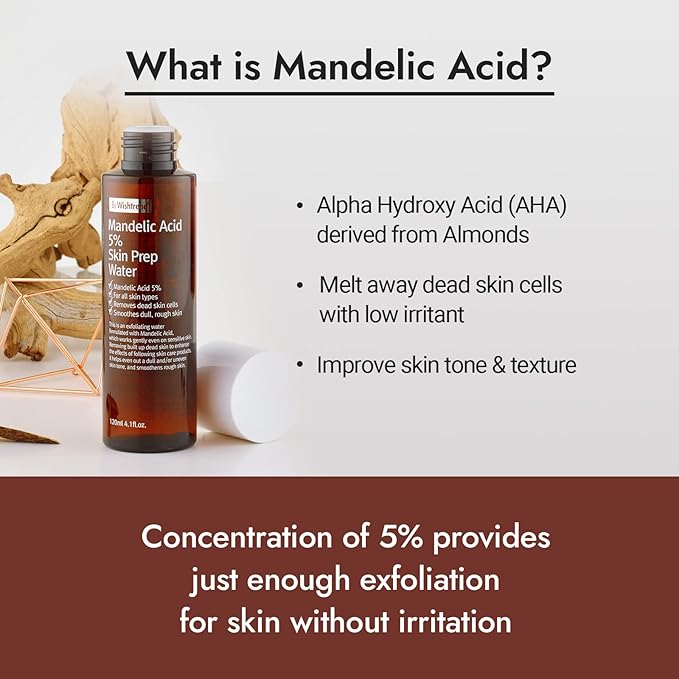 BY WISHTREND Mandelic Acid 5% Skin prep Water, Gentle Skin Renewal, Korean Exfoliator, Aha Bha Toner, for Sensitive Skin, Helping clogged pores, Glow up (4.1 Fl Oz (Pack of 1))-BrightBean Baby