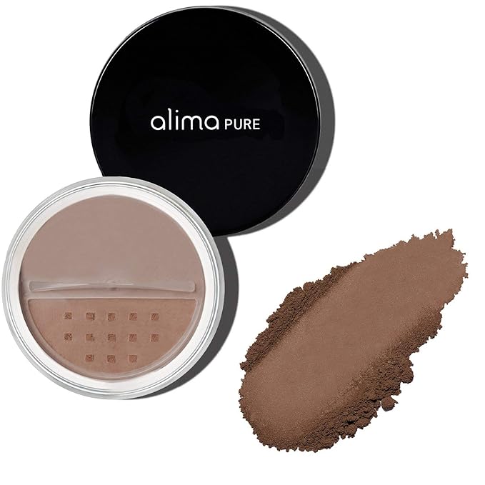 Alima Pure Matte Foundation Loose Mineral Powder Foundation Makeup, Loose Powder Makeup Oil Free Talc Free Powder, Natural Makeup Mineral Foundation Full Coverage Natural Foundation Powder .15 oz/4.5g-BrightBean Baby