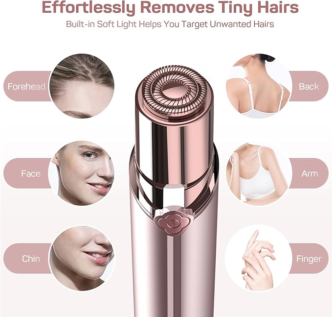 Facial Hair Removal for Women(as seen on tv), Gurelax Rechargeable Facial Hair Remover, Hair Removal Device for Face, Lip, Chin