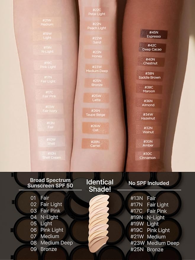 JUNG SAEM MOOL Essential Skin Nuder Cushion 28N Camel 0.49 Fl Oz, No Refill, Natural Radiant Finish Cushion Foundation with Buildable Coverage, Lightweight Texture, Korean Foundation Makeup-BrightBean Baby