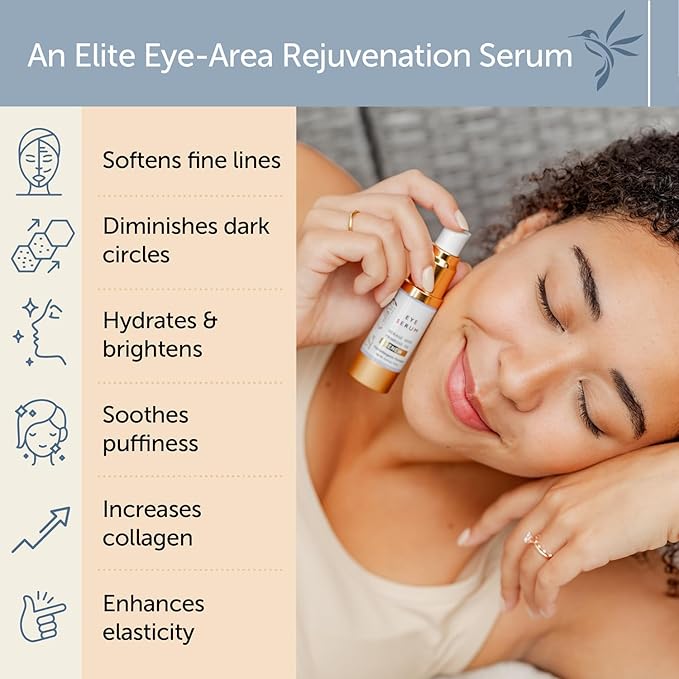 Renew Vegan Under Eye Serum for Dark Circles and Puffiness - Aging Skin Serum for Eye Bags, Fine Lines, Wrinkles, Crows Feet with Borage and Primrose - 0.5 Ounces-BrightBean Baby