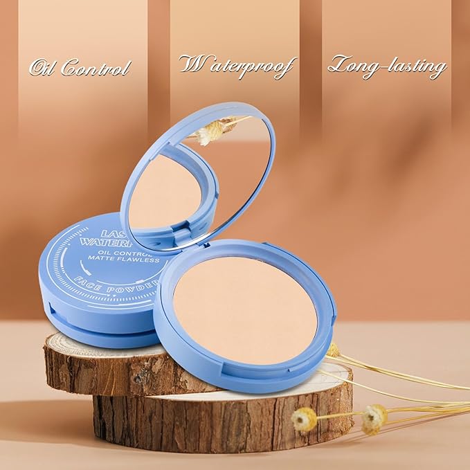 Oil Control Face Powder, Matte Smooth Setting Powder, Waterproof Long-Lasting Setting Powder, Perfect Lightweight Face Makeup For Soft Focus Finish, Minimizes Fine Lines And Pores (Classic Ivory)-BrightBean Baby