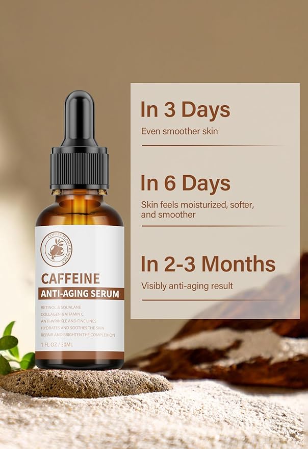 Caffeine Eye Serum Under Eye Treatment Serum for Moisturizing Anti-Aging Brightening Eye Serum, Caffeine Eye Cream for Wrinkles, Dark Spots and Dark Circles Beauty Skin Care-BrightBean Baby