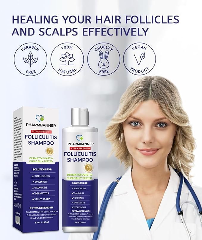 Anti-Fungal Shampoo for Itchy, Dry Scalp – Supports Scalp Health, Helps with Folliculitis, Seborrheic Dermatitis & Scalp Flaking-2 Pack-BrightBean Baby