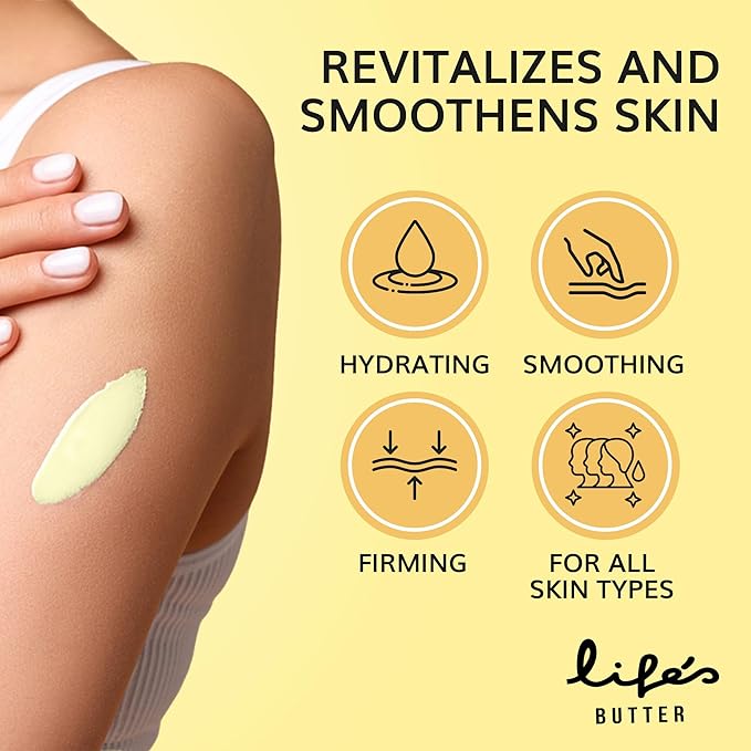 LIFE'S BUTTER Anti-Cellulite Cream - 100% Natural - Made in USA - Cruelty-Free - Hypoallergenic - Best Cellulite Reduction - Skin Firming + Tightening for Women L-Carnitine + CoQ10 + Caffeine – 6oz-BrightBean Baby