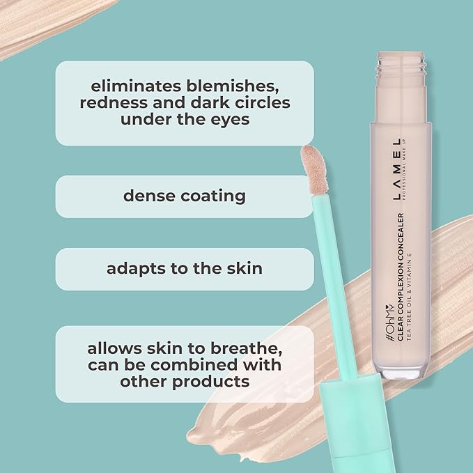 LAMEL OH my Clear Face Concealer - Vitamin E & Tea Tree Extract - Skin Care, Moisturizing & Waterproof - Anti-Aging Formula - Brightening & Protection, 405-0,23 fl.oz-BrightBean Baby