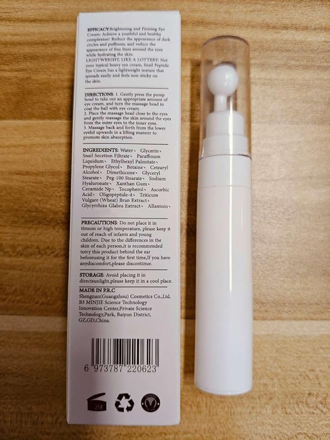 Advanced Snail Peptide Eye Cream for Dark Circles & Puffiness, Snail Mucin Eye Cream with Niacinamide Reduce Wrinkles & Fine Lines, 2 Pcs Under Eye Roller Cream for Moisturizing.-BrightBean Baby