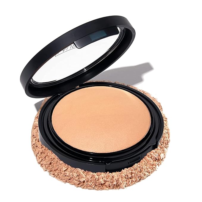 LAURA GELLER NEW YORK Baked Double Take Powder Foundation - Medium - Buildable Medium to Full Coverage - Matte Finish-BrightBean Baby