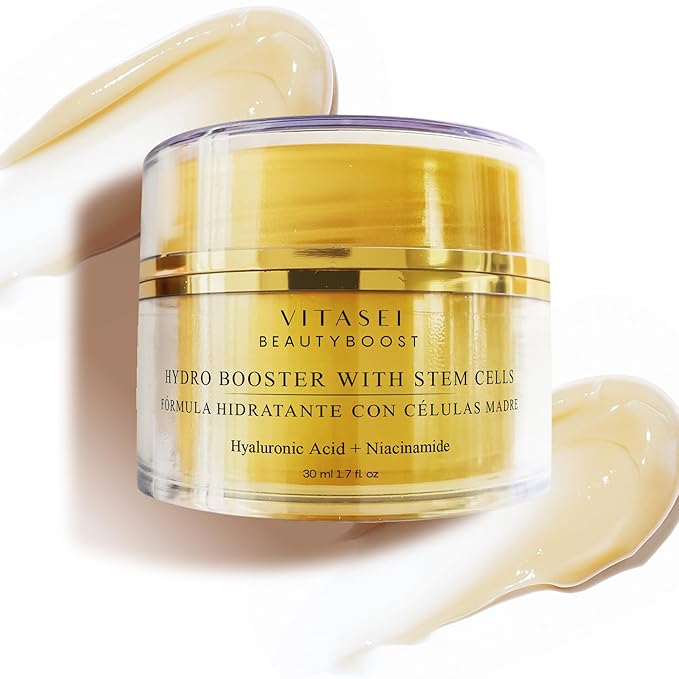 Beautyboost Hydro Booster Anti-Aging Cream W/Hyaluronic Acid, Cotton Stem Cells, Squalane & Niacinamide- 1.7 Fl Oz Gel-Cream Moisturizer for Extra-Dry Skin, Skin Elasticity, Quick-Absorbing-BrightBean Baby