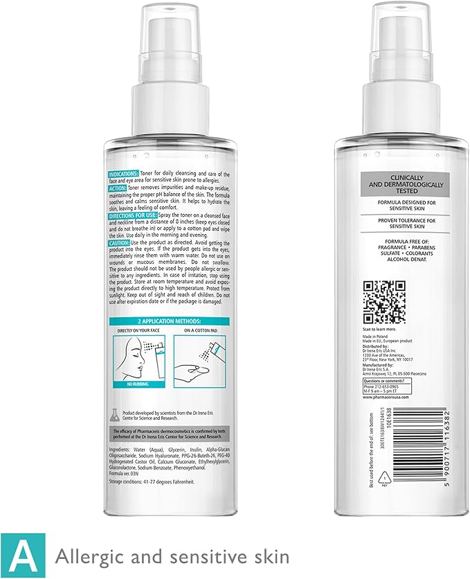 Calming Mist Toner, Soothing & Hydrating Face Mist for Sensitive & Allergy-Prone Complexion; Restores pH, Refreshes & Supports Skin’s Barrier & Microbiome Puri-SENSILIQUE, 6.76 fl oz-BrightBean Baby