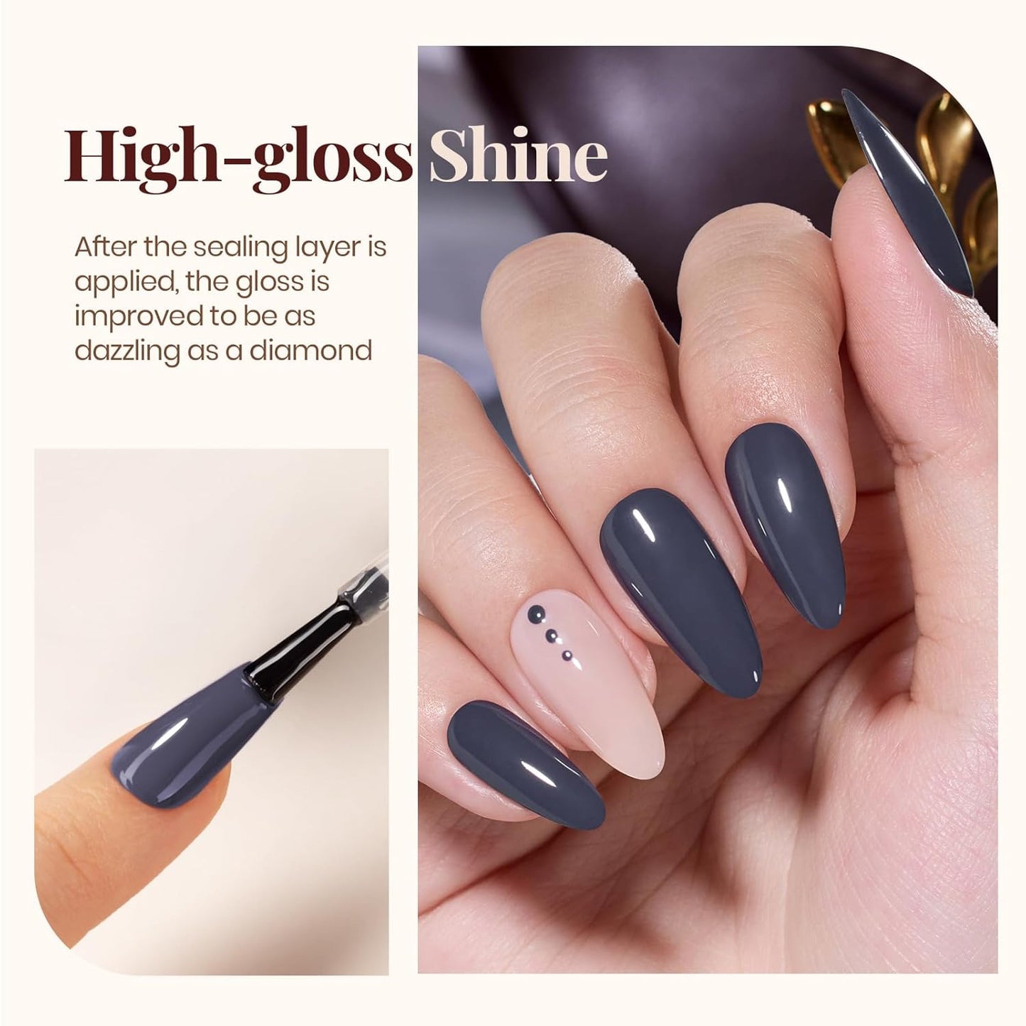 Beetles Matte Top Coat Gel Nail Polish Gel Top Coat & Base Set, 3Pcs Matte & Shiny Top Coat Nail Polish and Base Coat, No Wipe Long Lasting High Gloss and Matte Effects Soak off Uv DIY at Home-BrightBean Baby