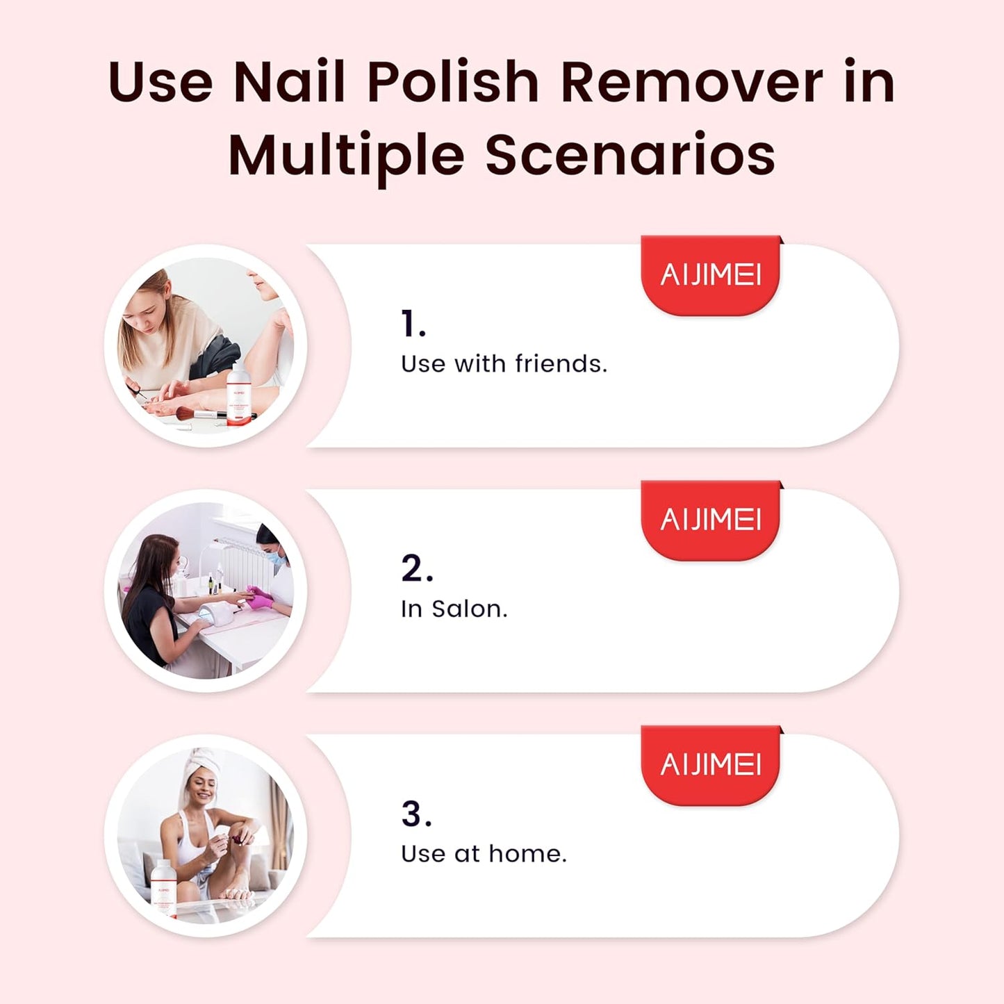 AIJIMEI Nail Polish Remover Kit, 4 Fl Oz Nail Polish Remover for Soak Off Gel Nail Polish Acrylic Nails Dipping powder Remover for Home DIY or Nail Salon-BrightBean Baby
