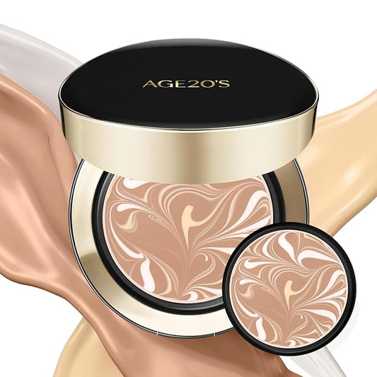 AGE20'S Signature Essence Pact SPF 50+ | Pack of 2 | 25N SAND | Cream Foundation, Dewy Finish, Natural Coverage | Korean Cushion Foundation-BrightBean Baby