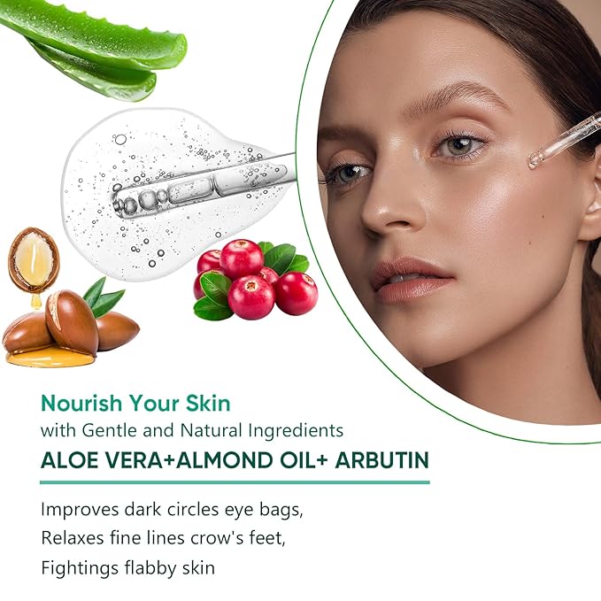 Aloe Vera Eye Serum Dark Circles Under Eye Treatment for Women to Reduce Appearance of Puffy Eyes Eye Bags Fine Lines and Wrinkles for All Skin Types, Beauty Skin Care Gift-BrightBean Baby