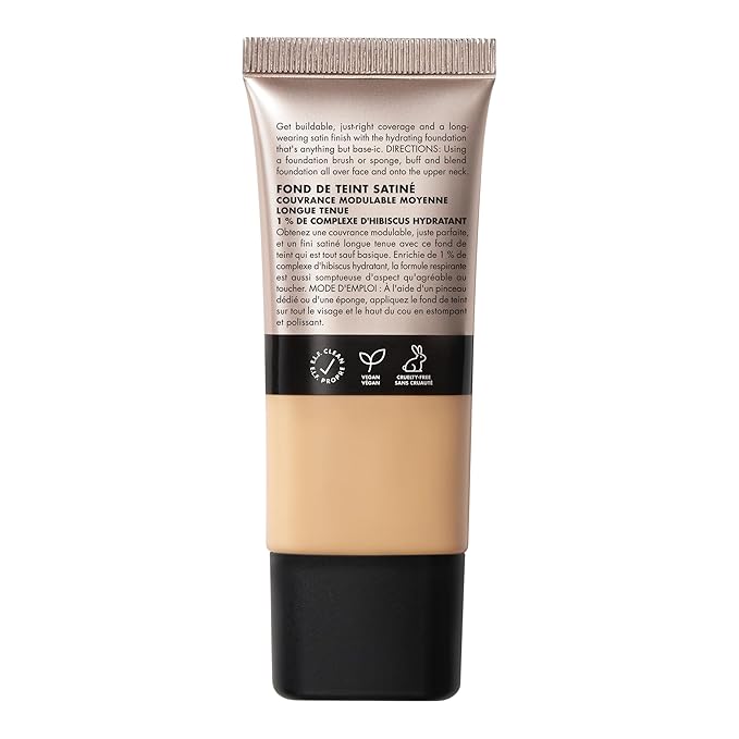 e.l.f. Soft Glam Foundation, Medium Coverage, Long-Lasting & Buildable Foundation For A Smooth, Satin Finish, Vegan & Cruelty-Free, 22 Light Warm-BrightBean Baby