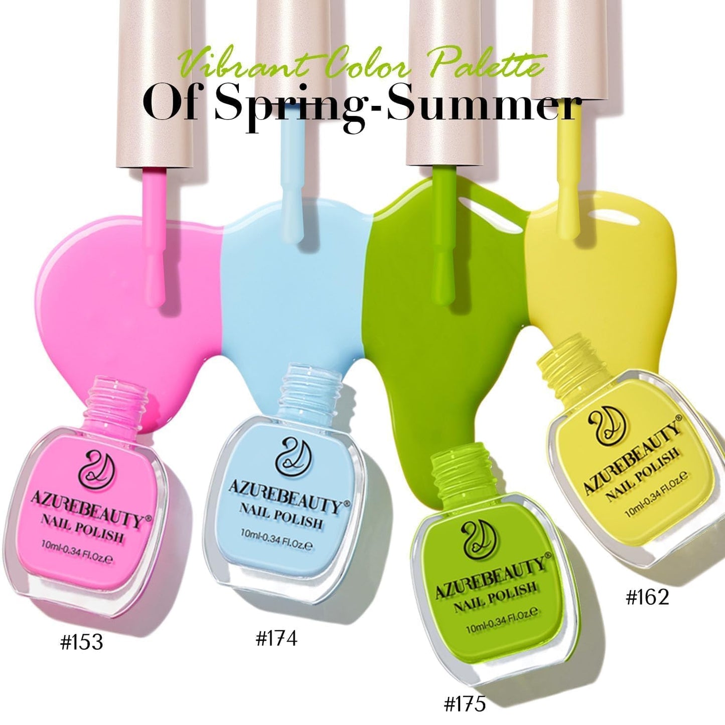 AZUREBEAUTY Nail Polish Set, 4 Colors Pastel Lime Green Yellow Pink Quick Dry Natural Nail Lacquer Strengthening Treatment Kit DIY Salon at Home-BrightBean Baby