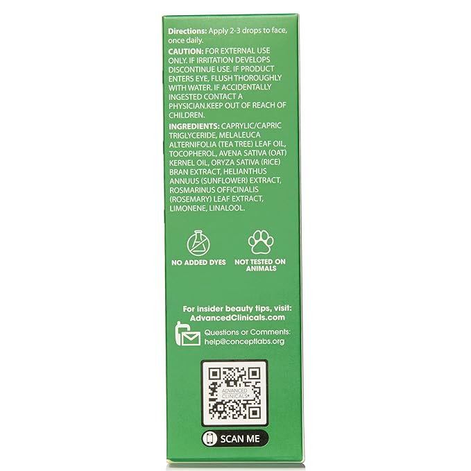 Advanced Clinicals Tea Tree Oil For Skin Facial Serum | Tea Tree Serum For Face With Vitamin E + Botanicals To Help Improve Appearance Of Large Pores & Skintone For Smoother Looking Skin, 2-Pack-BrightBean Baby