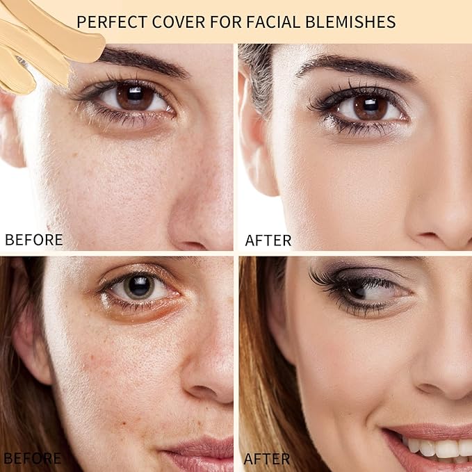 5 In 1 Multi-Use Correcting Concealer Palette,Waterproof Long Lasting Contour Palette,Professional Creamy Concealer Kit for Women,Easy to Create Full Coverage and Natural Finish.#2-BrightBean Baby